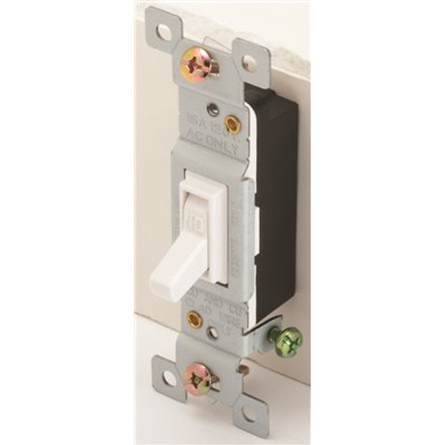 Maintenance Warehouse 15 Amp 120V Single Pole Toggle Wall Switch - White - Package Of 10
