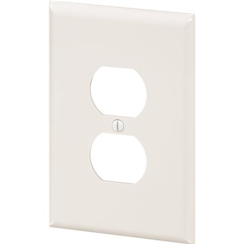 Maintenance Warehouse Jumbo Single Gang Duplex Receptacle Wall Plate White - Package Of 10