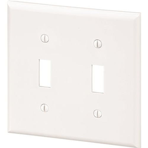 Maintenance Warehouse Double Gang Toggle Wall Plate - White - Package Of 10