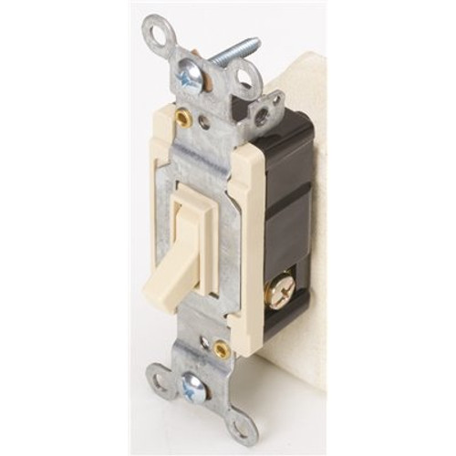 Maintenance Warehouse 15 Amp 120V Single Pole 3-Way Toggle Wall Switch-Ivory-Package Of 10