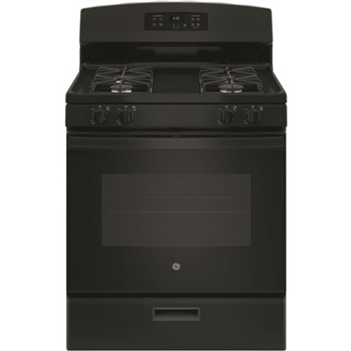 GE 30 in. 4.8 cu. ft. Free-Standing Gas Range in Black GE 30 in. 4.8 cu. ft. Free-Standing Gas Range in Black