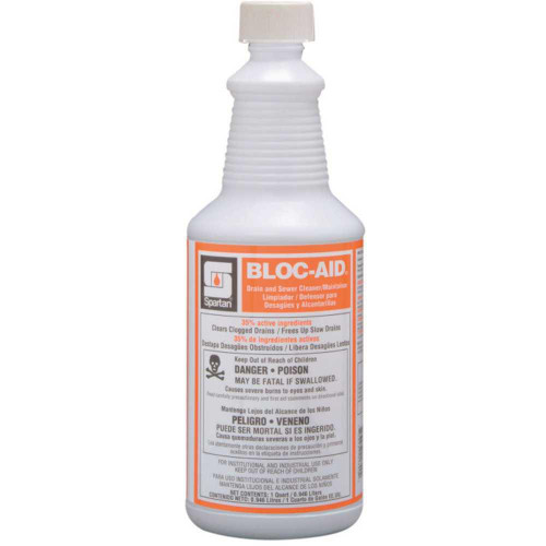Spartan Bloc-Aid 1 Quart Drain Cleaner (12 per Pack) Spartan Bloc-Aid 1 Quart Drain Cleaner (12 per Pack)