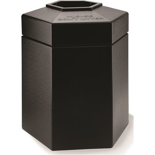 45 Gallon Polytec Hexagon Black Trash Can 45 Gallon Polytec Hexagon Black Trash Can