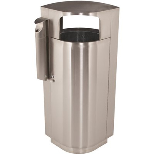 Trash 20-Gal Leaf-Shaped Cigarette Lid Ss