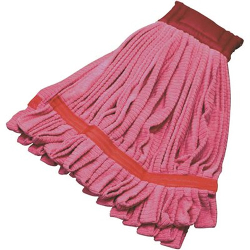 Renown Microfiber Tube Mop Head With Canvas Headband Medium In Red