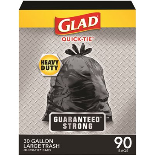 GLAD Guaranteed Strong Large Drawstring Trash Bags 30 Gallon Case Of 90