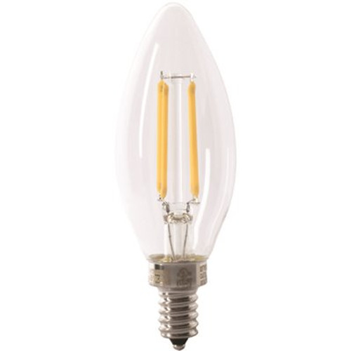 FEIT ELECTRIC Electric B10 3.3 Watt 5000k E12 Base Clear Filament LED Bulb Package Of 12 FEIT ELECTRIC Electric B10 3.3 Watt 5000k E12 Base Clear Filament LED Bulb Package Of 12