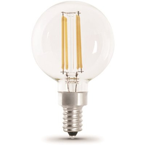 FEIT ELECTRIC Electric G16-1/2 3.8w 5000k E12 Base Clear Filament LED Bulb Package Of 12 FEIT ELECTRIC Electric G16-1/2 3.8w 5000k E12 Base Clear Filament LED Bulb Package Of 12