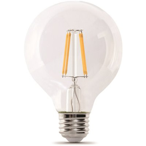 FEIT ELECTRIC Electric G25 5.5 Watt 5000k E26 Base Clear Filament LED Bulb Package Of 12 FEIT ELECTRIC Electric G25 5.5 Watt 5000k E26 Base Clear Filament LED Bulb Package Of 12