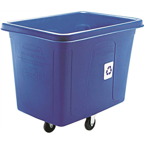 RUBBERMAID Recycling Cube Truck, Blue RUBBERMAID Recycling Cube Truck, Blue