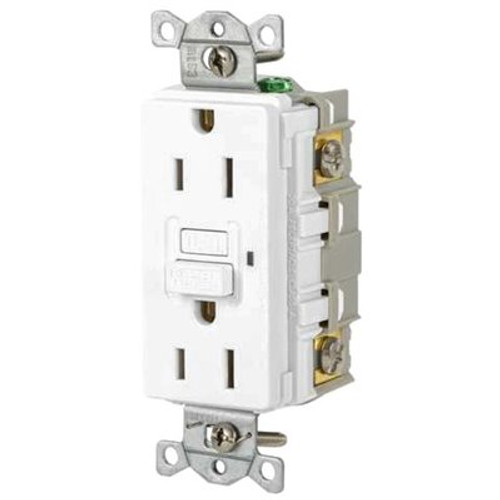 Hubbell Wiring Commercial Self-Test Gfci Receptacle, 15a, White Hubbell Wiring Commercial Self-Test Gfci Receptacle, 15a, White