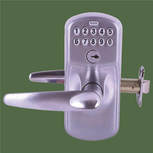 Schlage Residential Grade 2 Keypad Entry With Auto Lock, Jazz, Satin Chrome