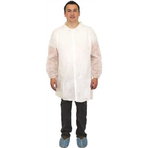 The Safety Zone Polylite Labcoat Snp Frt No Pocket Ls Ec Wrst Wht 2x Case Of 30 The Safety Zone Polylite Labcoat Snp Frt No Pocket Ls Ec Wrst Wht 2x Case Of 30