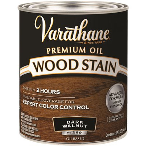 Rust-Oleum Rust-Oleum Varathane Premium Wood Stain, Dark Walnut, 1 Quart, Case Of 2