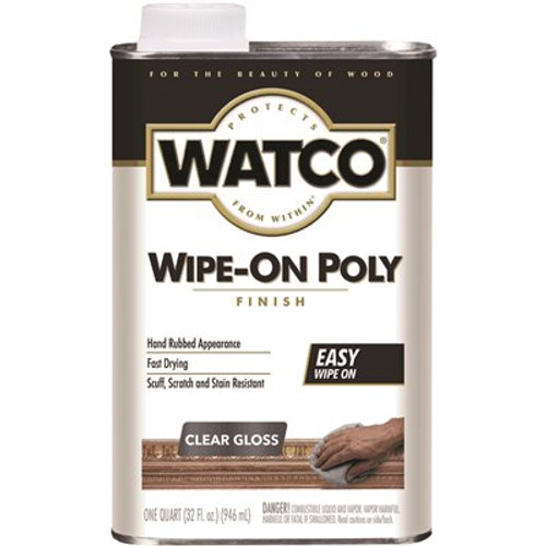 Rust-Oleum Rust-Oleum Watco Wipe-On Poly Finish, Gloss, 1 Quart, Case Of 6