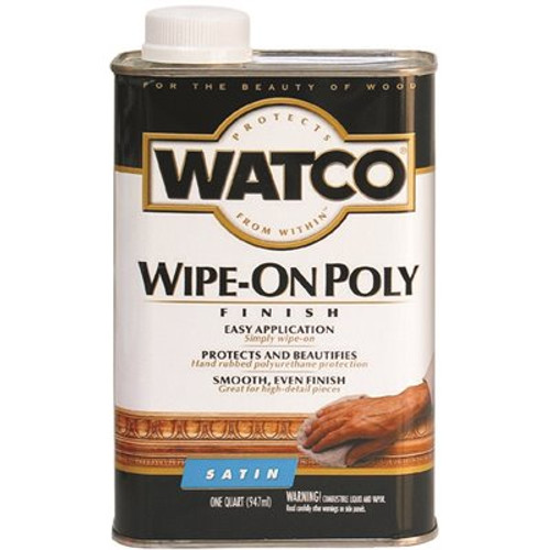 Rust-Oleum Rust-Oleum Watco Wipe-On Poly Finish, Satin, 1 Quart, Case Of 6