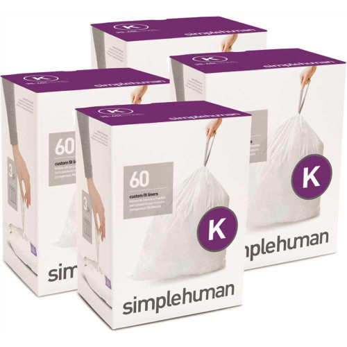 SimpleHuman SimpleHuman Code K Custom Fit Drawstring Trash Bags Dispenser Wht Case Of 240 SimpleHuman SimpleHuman Code K Custom Fit Drawstring Trash Bags Dispenser Wht Case Of 240