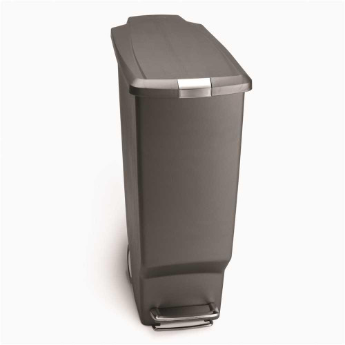 SimpleHuman SimpleHuman 40 Liter / 10.6 Gallon Slim Plastic Kitchen Step Trash Can Grey