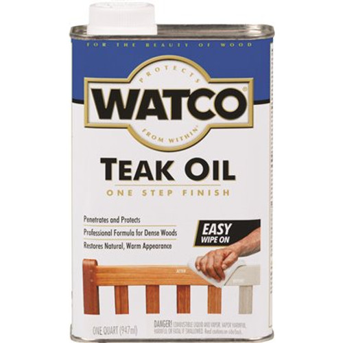 Rust-Oleum Rust-Oleum Watco Teak Oil Finish, Clear, 1 Quart, Case Of 4