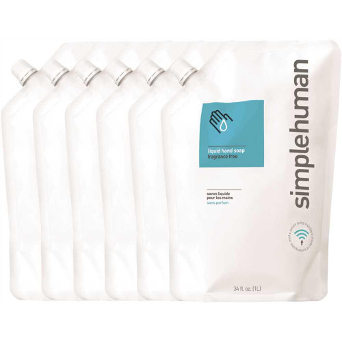 SimpleHuman SimpleHuman Moisturizing Liquid Hand Soap Refill Pouch Frag Free 34 Oz Case Of 6 SimpleHuman SimpleHuman Moisturizing Liquid Hand Soap Refill Pouch Frag Free 34 Oz Case Of 6