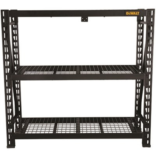 Dewalt 4-Foot Tall Black Frame 3 Shelf Steel Wire Deck Industrial Storage Rack Dewalt 4-Foot Tall Black Frame 3 Shelf Steel Wire Deck Industrial Storage Rack