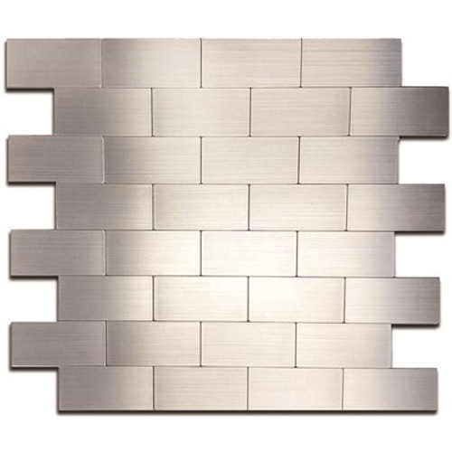 Dip Design Is Personal Aluminum Tile, Silver Subway, 10.75" X 13", Case Of 10