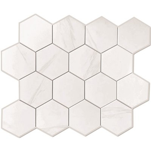 Dip Design Is Personal Hex Tile, Light Marble, 12" X 12", Case Of 10