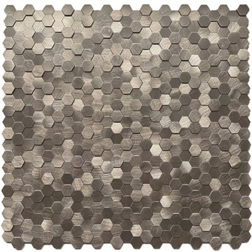 Dip Design Is Personal Hex Tile, Mini Pewter, 12" X 12", Case Of 10