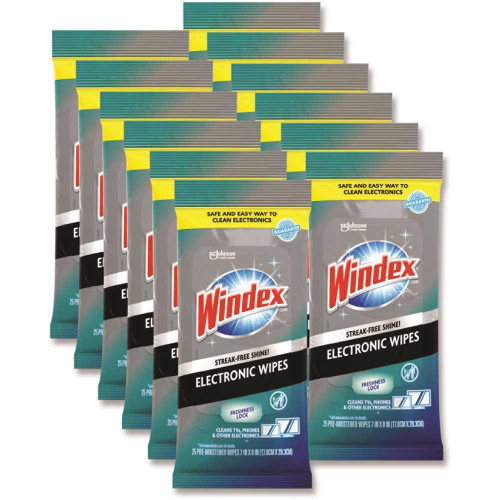 Windex Electronics Cleaner 1-Ply 7 X 10 Neutral Scent White Case Of 12