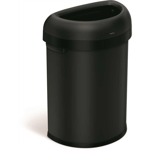 SimpleHuman 80l 21 Gal. Semi-Round Open Top Can Matte Black SimpleHuman 80l 21 Gal. Semi-Round Open Top Can Matte Black