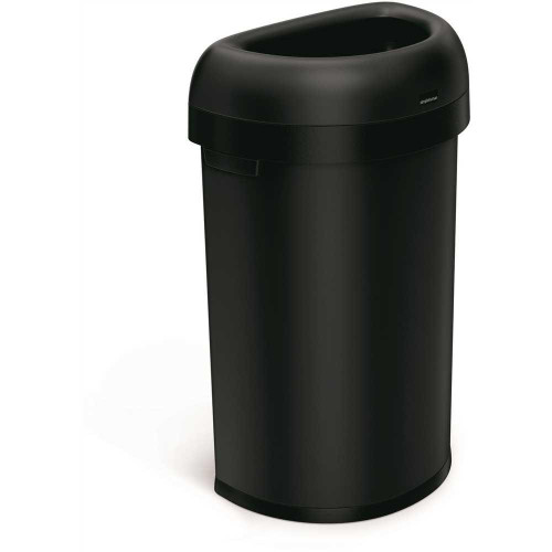 SimpleHuman 60l 16 Gal. Semi-Round Open Top Can Matte Black SimpleHuman 60l 16 Gal. Semi-Round Open Top Can Matte Black