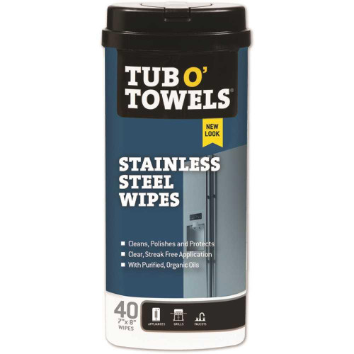 Tub O' Towels Heavy Duty Streak Free Stainless Steel Clearner Case Of 12 Tub O' Towels Heavy Duty Streak Free Stainless Steel Clearner Case Of 12
