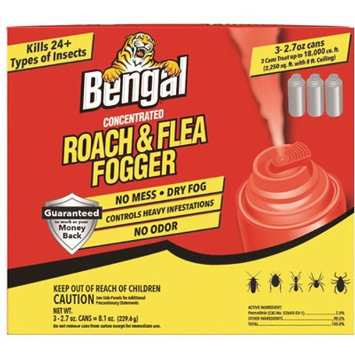 Bengal Products 3 - 2.7 Oz Roach And Flea Fogger Case Of 2 Bengal Products 3 - 2.7 Oz Roach And Flea Fogger Case Of 2