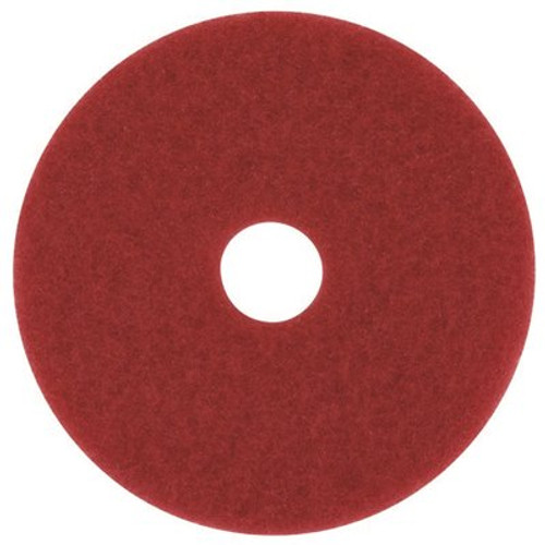 3M 12 in. Red Buffing Floor Pad (5-Count)