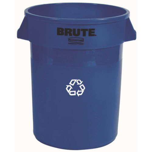 Rubbermaid Commercial Products Brute 32 Gal. Blue Round Indoor Recycling Bin