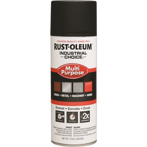 Rust-Oleum Industrial Choice Enamel Flat Spray Paint - Black, 12 Oz Rust-Oleum Industrial Choice Enamel Flat Spray Paint - Black, 12 Oz