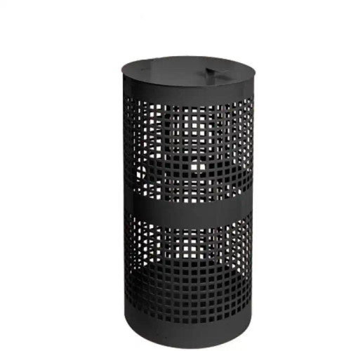 10 Gallon Steel Trash Can Black