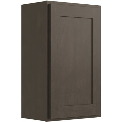 CNC Cabinetry Cabinetry 18" W X 30" H 1 Door Wall Cabinet, Luxor Smoky Grey