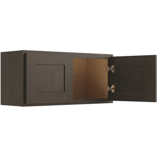 CNC Cabinetry Cabinetry 33" W X 15" H Wall Cabinet, Luxor Smoky Grey