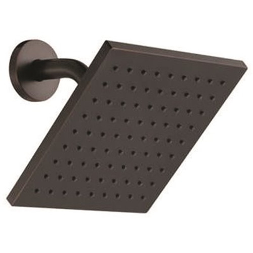 Seasons 8 In. Rain Shower 1.8 GPM Showerhead Matte Black Includes Arm