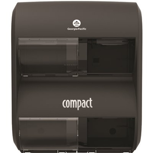 Compact 4-Roll Quad Plus Coreless High-Capacity Toilet Paper Dispenser Black