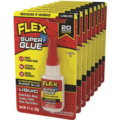 Flex Seal Super Glue Liquid Bottle 20g - Case Of 8