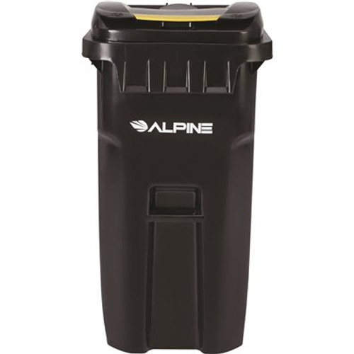 Alpine Industries 64 Gallon Black Wheeled Rectangular Trash Can Receptacle W/lid Alpine Industries 64 Gallon Black Wheeled Rectangular Trash Can Receptacle W/lid