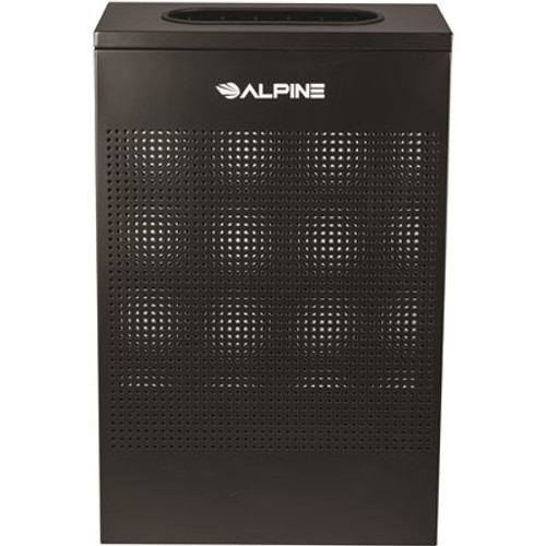 Alpine Industries 13 Gal Black Perforated Metal Rectangular Decorative Waste Can