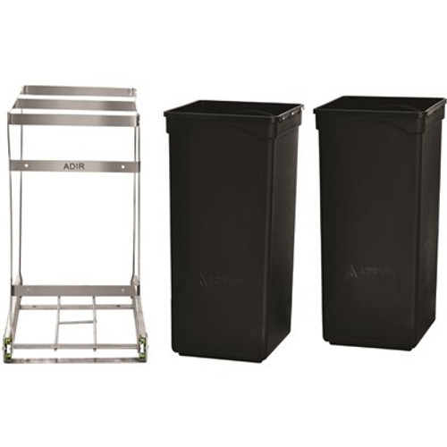 Alpine Industries 9.5 Gal Steel In-Cabinet Under Countr Dbl Pull-Out Can/recycle