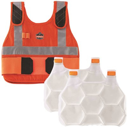 Ergodyne 6215 L/xl Orange Premium Fr Phase Change Cooling Vest - Packs Ergodyne 6215 L/xl Orange Premium Fr Phase Change Cooling Vest - Packs