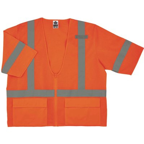 Ergodyne 8320z L/xl Orange Class 3 Standard Vest - Zipper