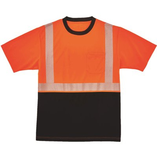 Ergodyne 8280bk 5xl Orange Class 2 Performance T-Shirt Black Bottom