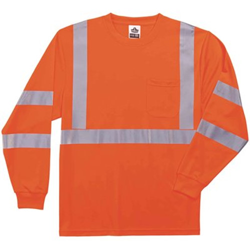 Ergodyne 8391 M Orange Class 3 Hi-Vis Long Sleeve Shirt