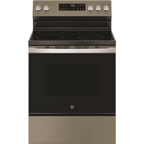 Ge 30 Inch Free-Standing Electric RanWith Crisp Mode, Self Cleaning, Slate